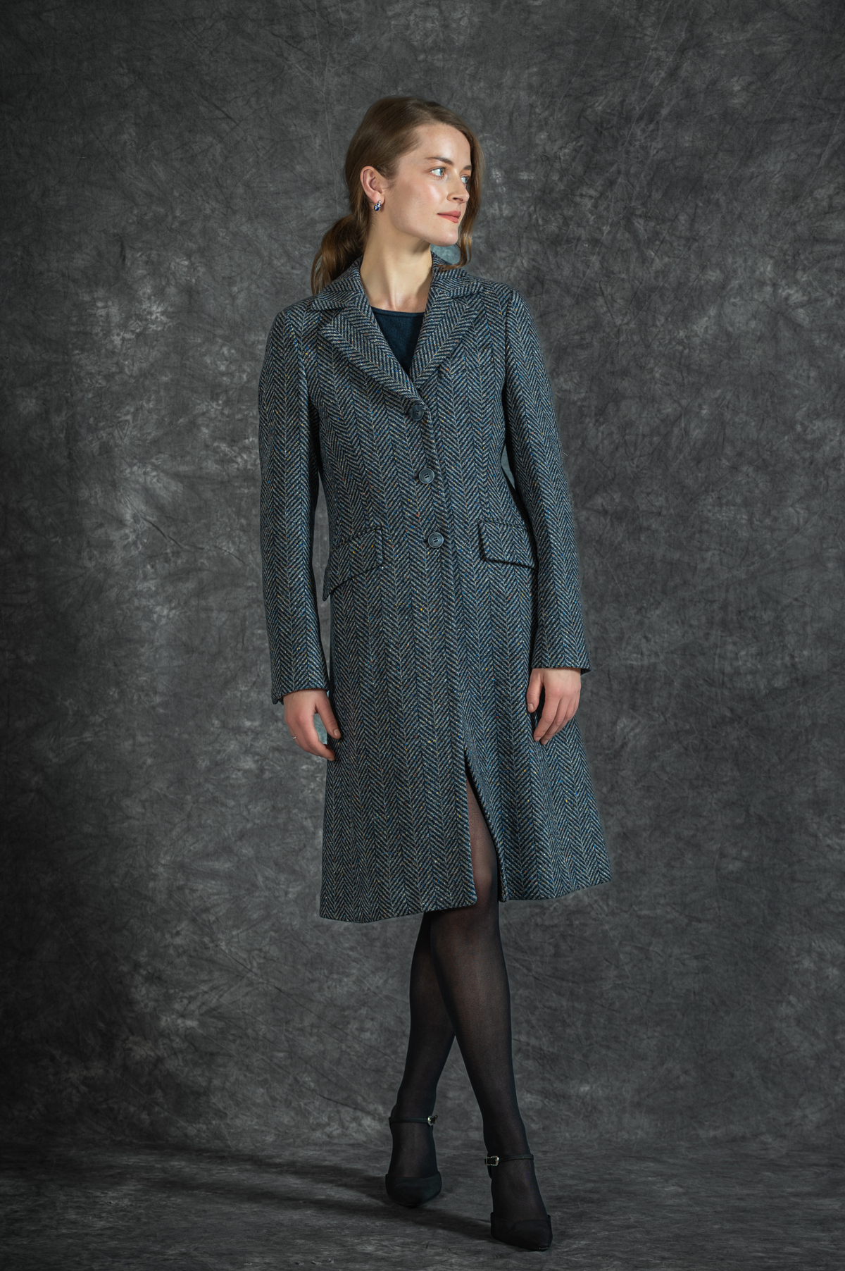 Jack Murphy x Adare Manor - The Deirdre Tweed Coat - Atlantic Mist