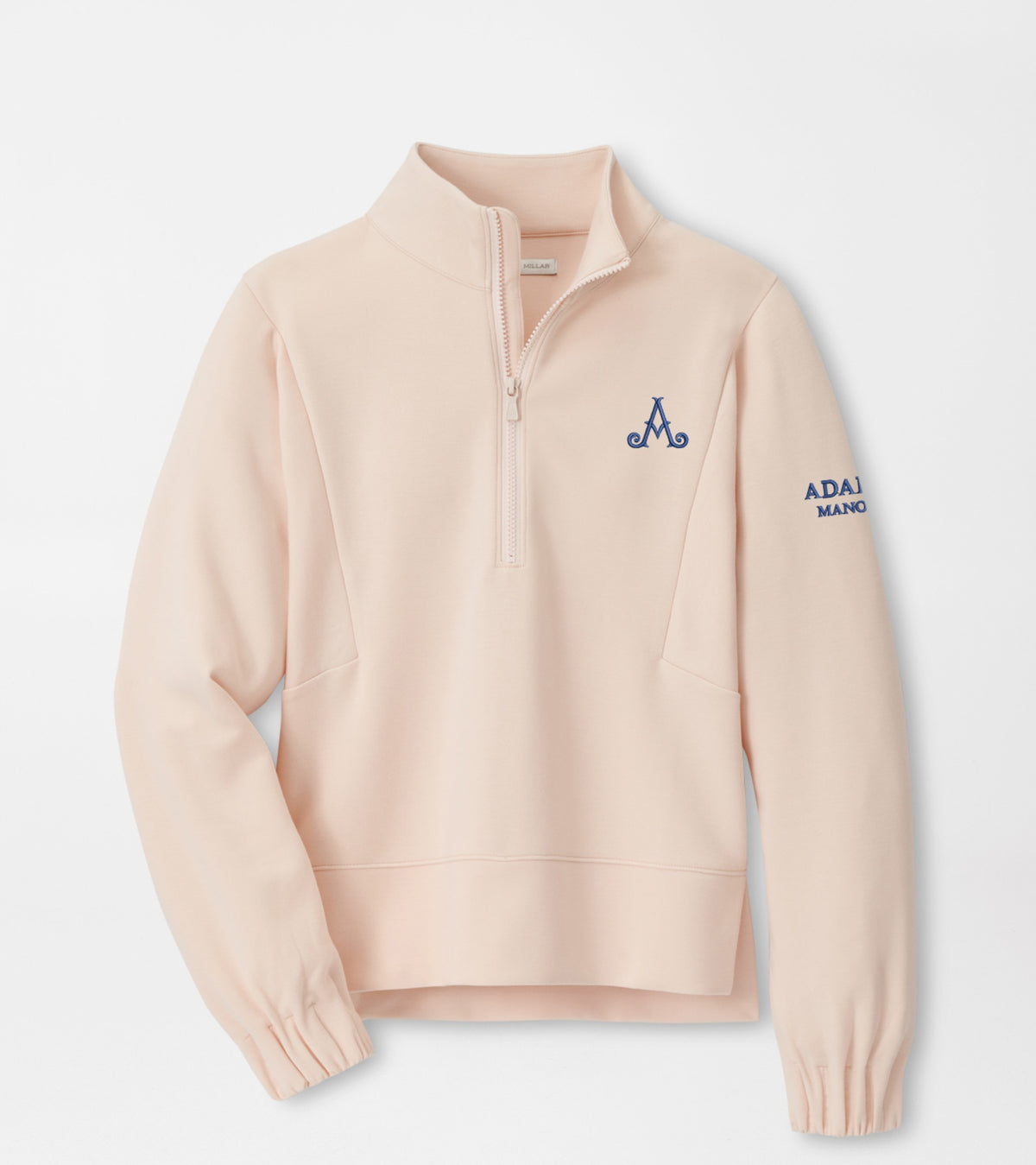 Adare Manor - Ladies Flora Knit Peach Half zip Pullover