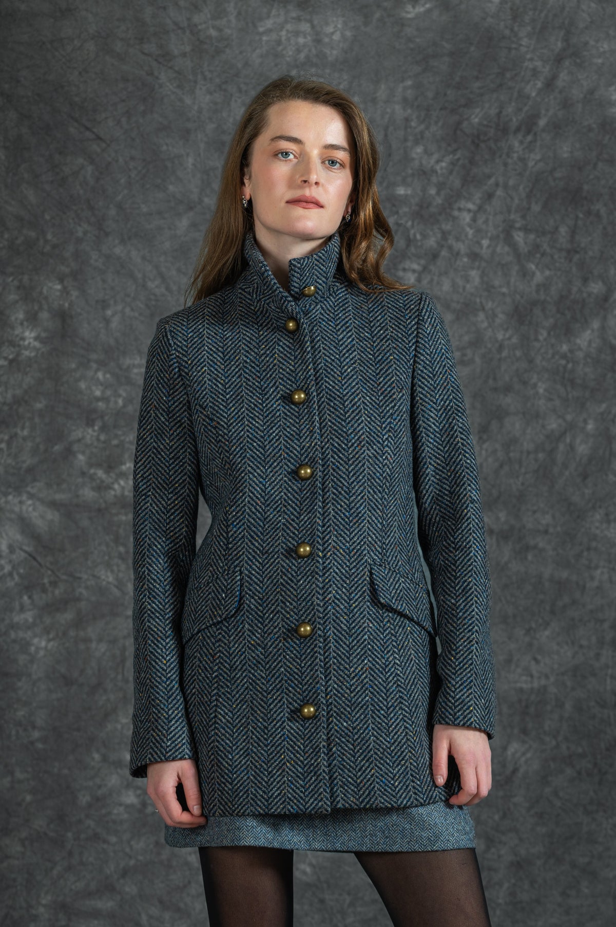 Jack Murphy x Adare Manor - The Grace Tweed Coat - Atlantic Mist