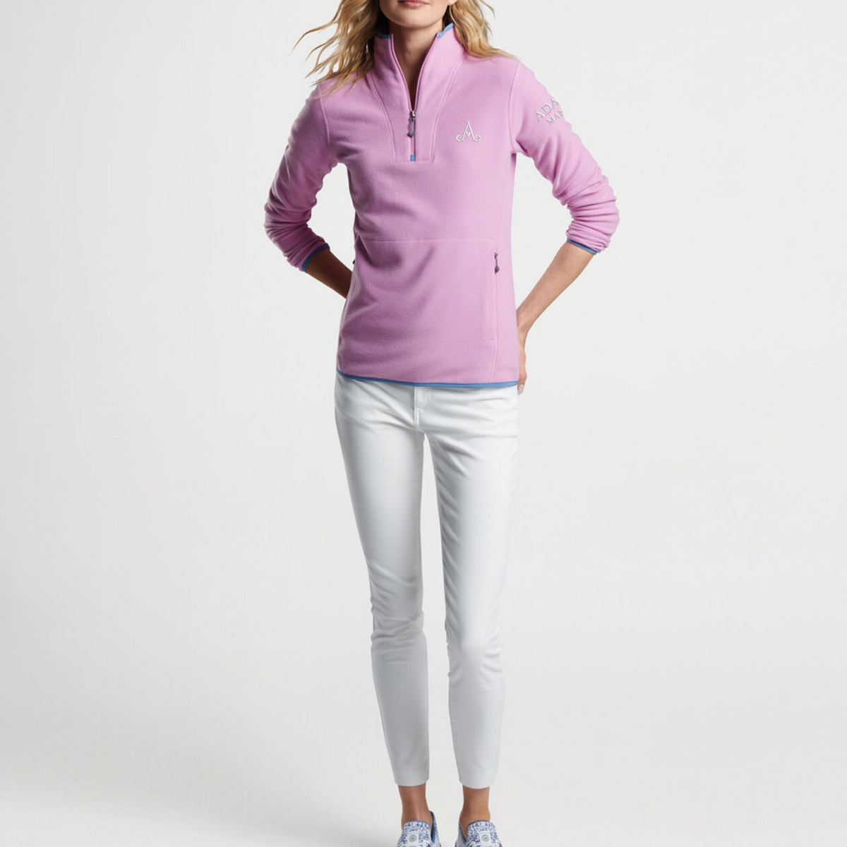 Adare Manor - Ladies Pink 1/4 zip Fleece