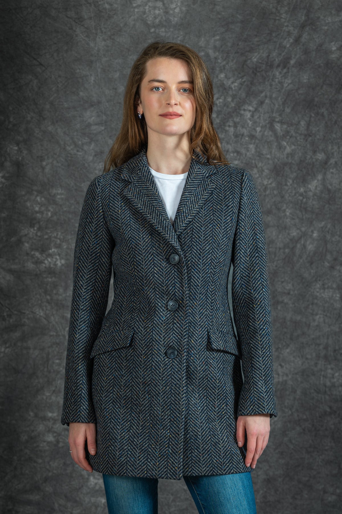 Jack Murphy x Adare Manor - The Mairéad Tweed Coat - Atlantic Mist