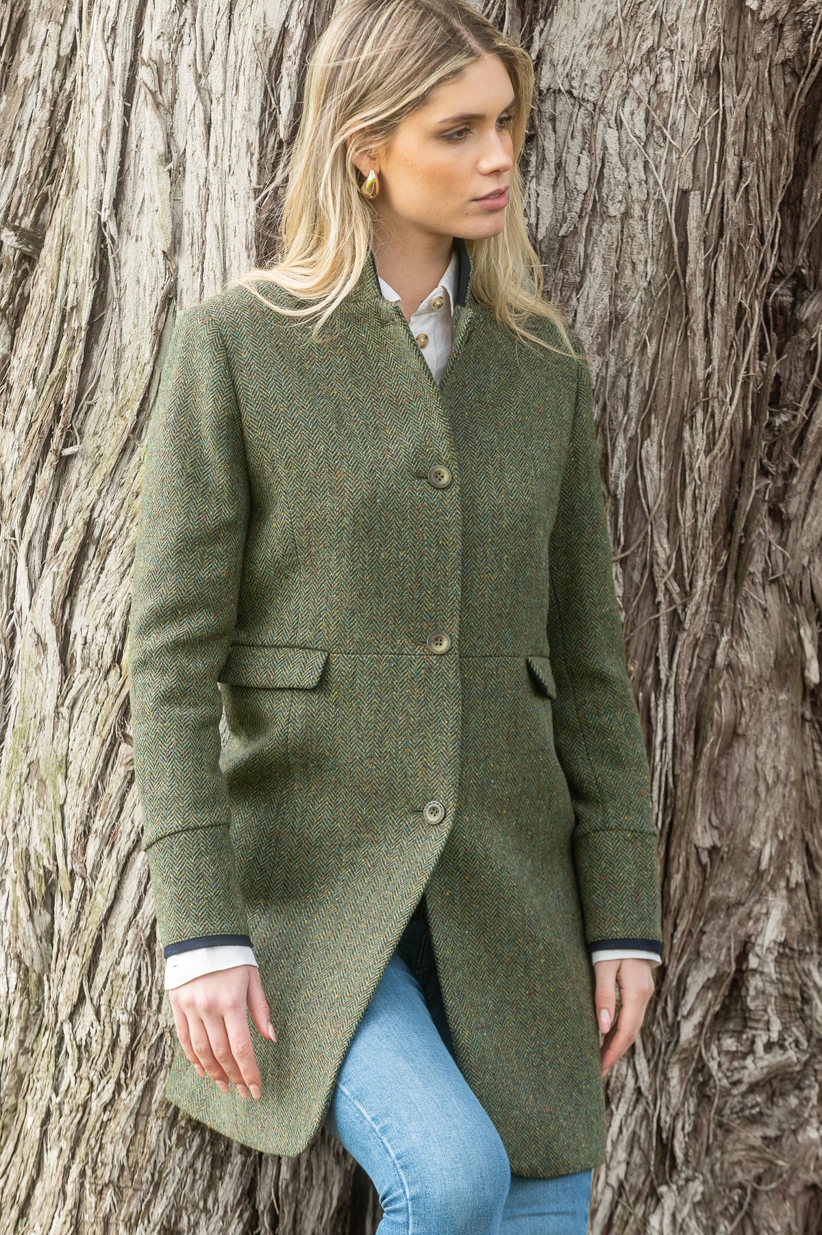 Jack Murphy- Irish Wool Tweed Coat- Donegal green