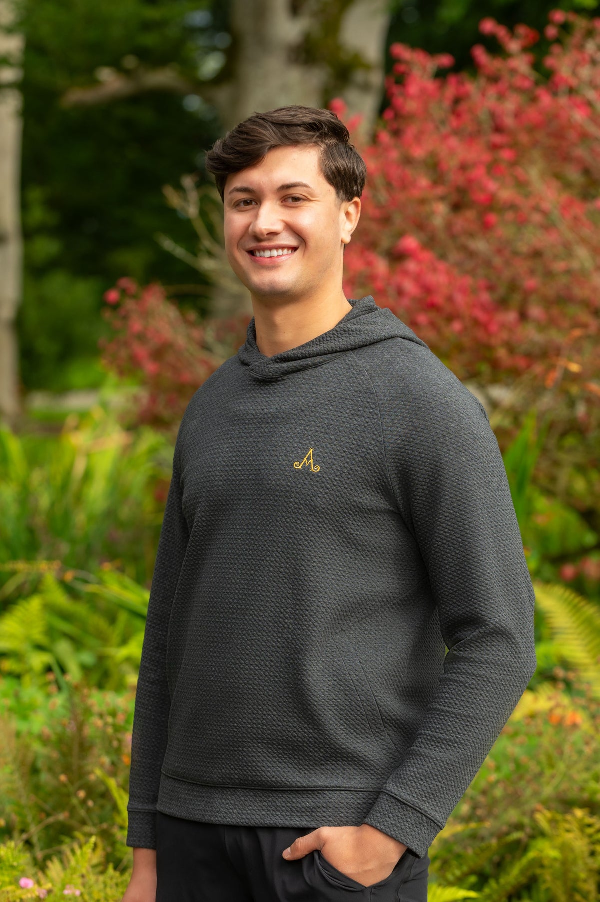 lululemon- Adare Manor Men's Textured Double Knit Cotton Hoodie Grey