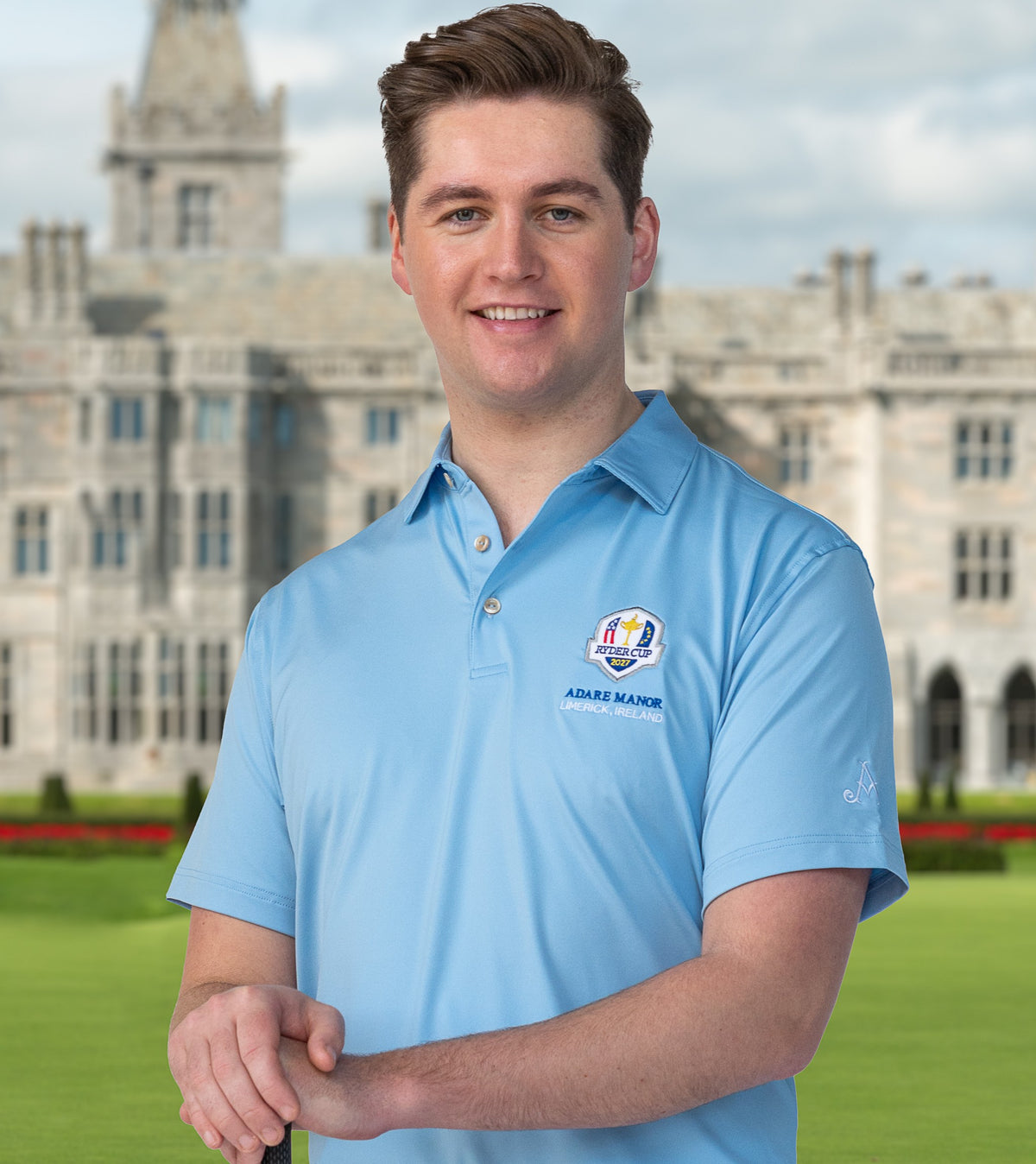 Ryder Cup 2027- Blue Solid Polo