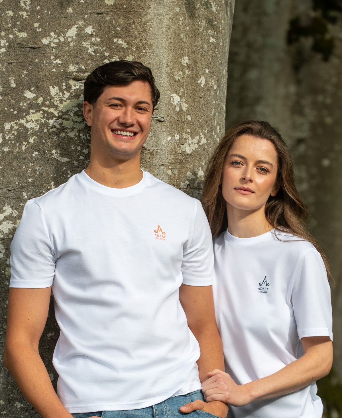 Adare Manor - Ladies Organic Cotton T-Shirt with Navy logo