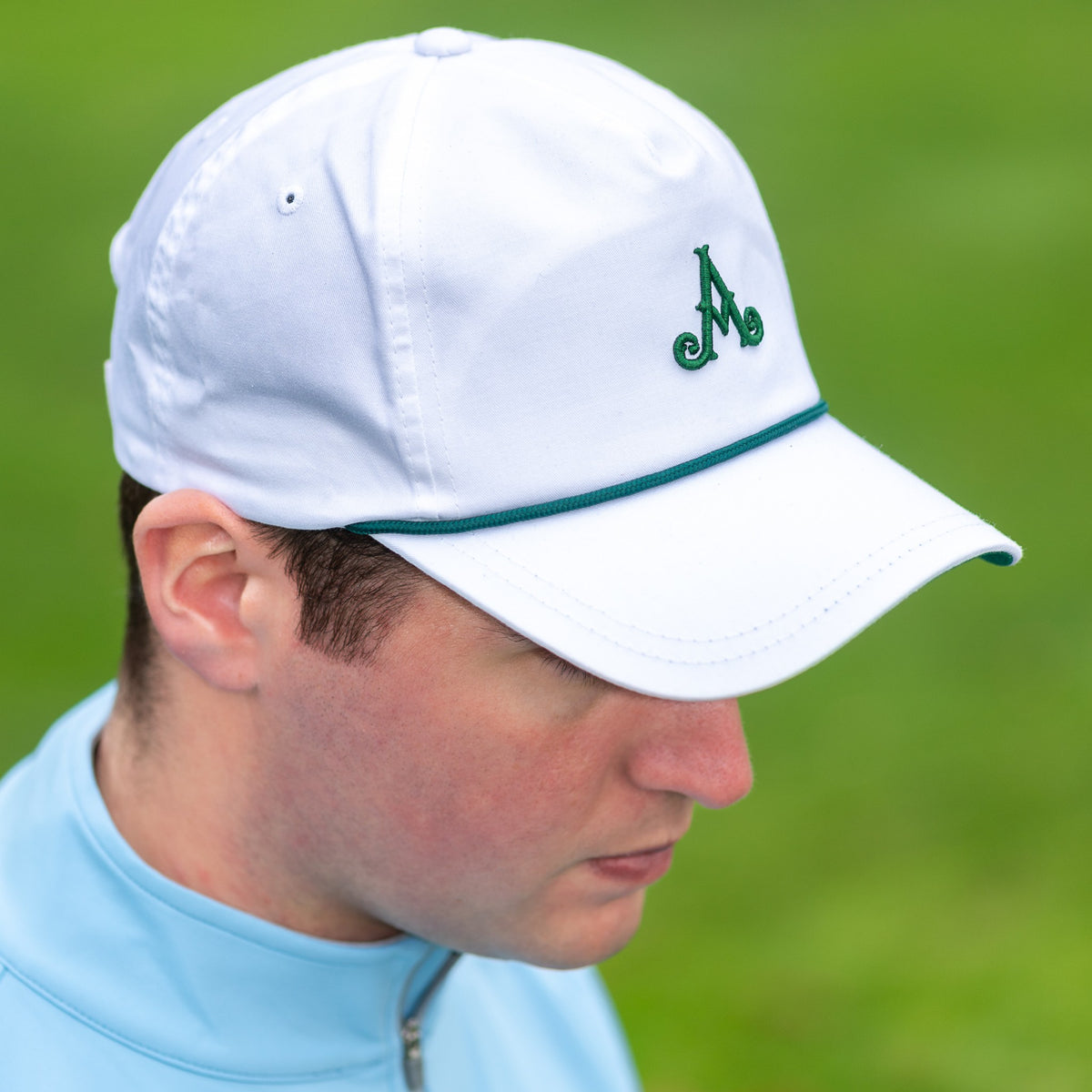 Adare Manor- White & Green Rope Cap